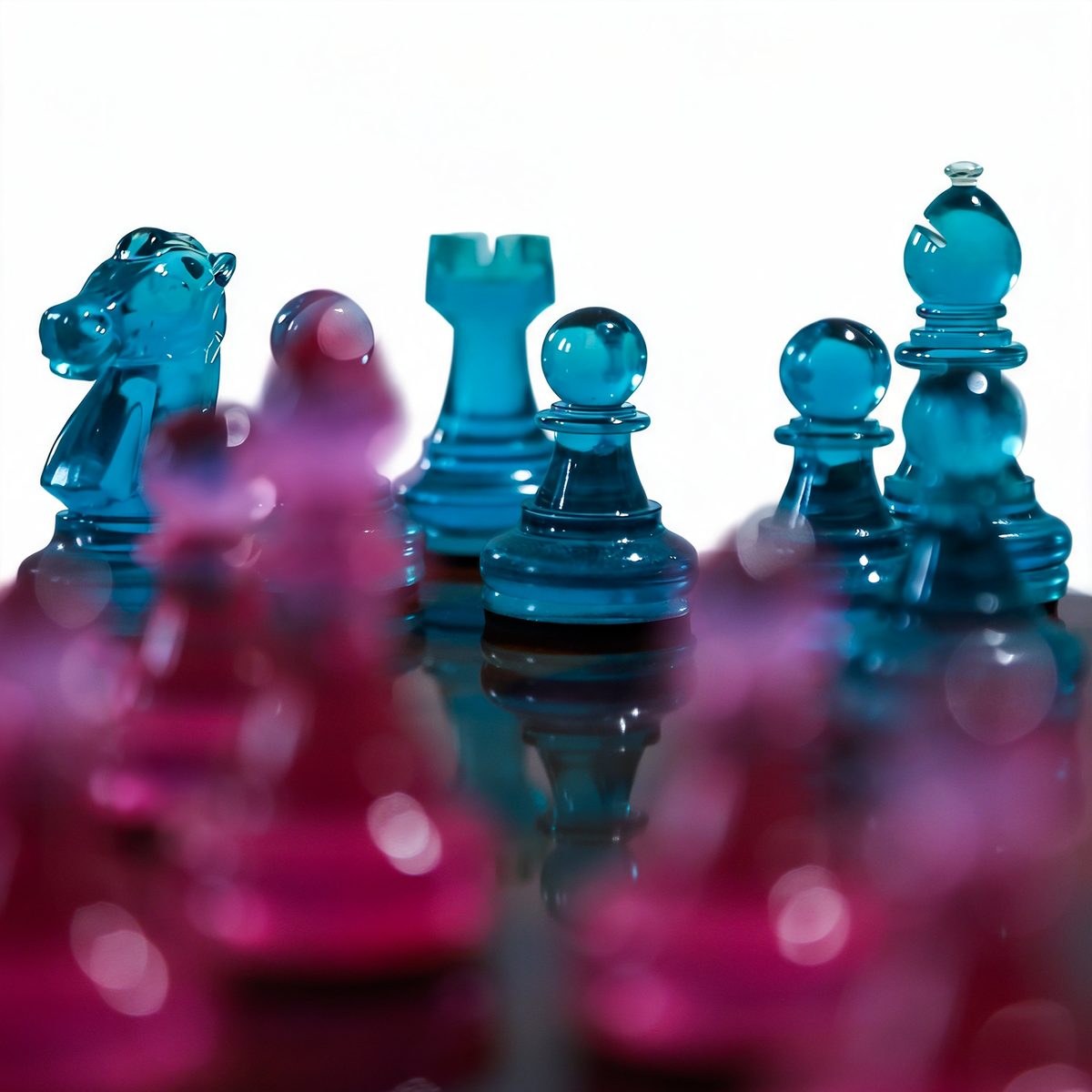 Granadas Rosé Royale Chess Set – Handmade Pink & White Wood & Resin Granadas.store