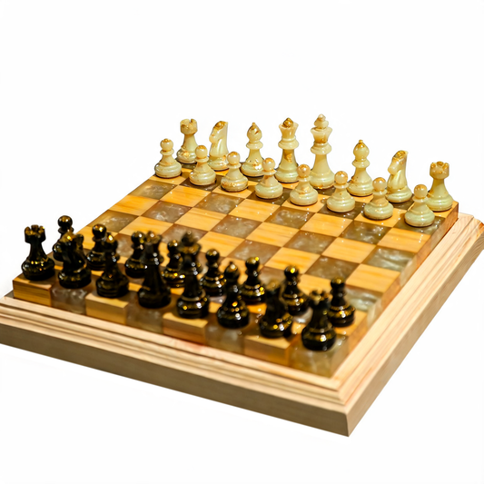 Amethyst Glow Handmade Chess Set | Purple Wood, Epoxy Resin & LED Backlight Granadas.store