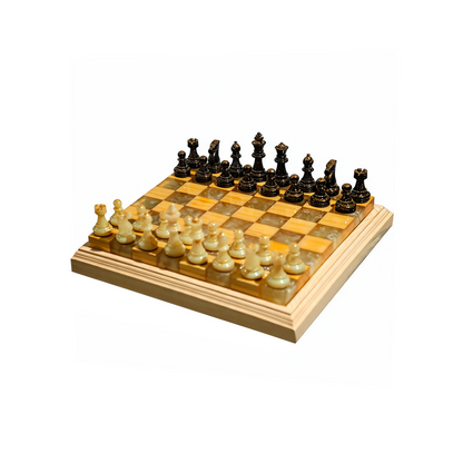 Amethyst Glow Handmade Chess Set | Purple Wood, Epoxy Resin & LED Backlight Granadas.store