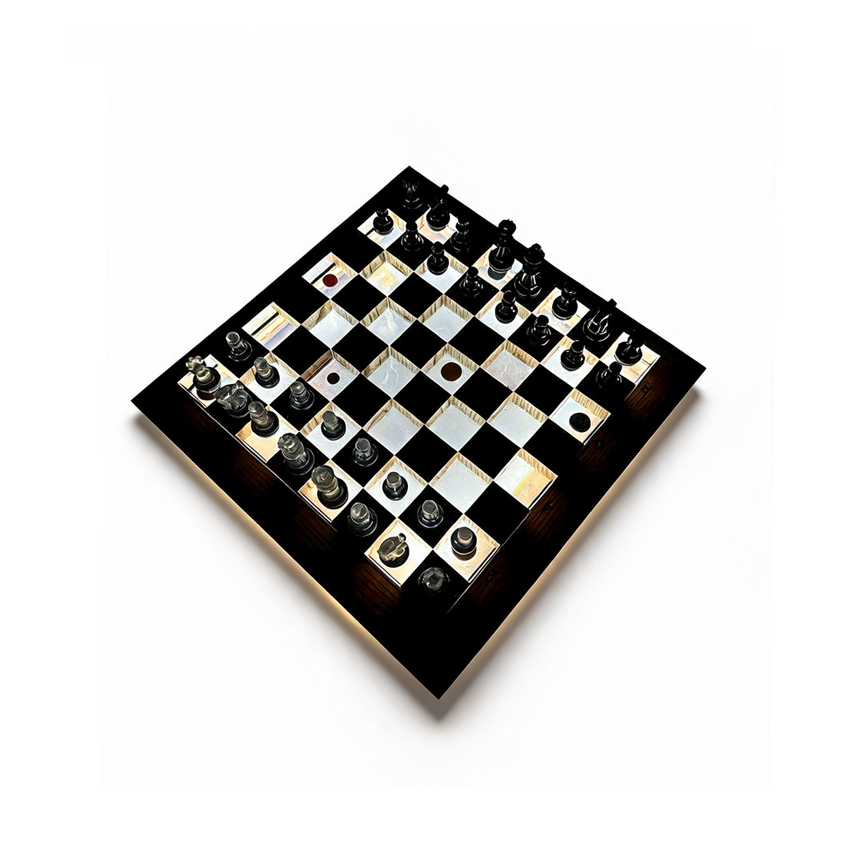 Granadas Space Chess Set – Handmade Wood & Resin with LED Backlight Granadas.store