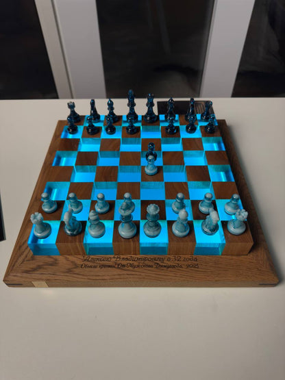 Blue chess with backlight Granadas.store