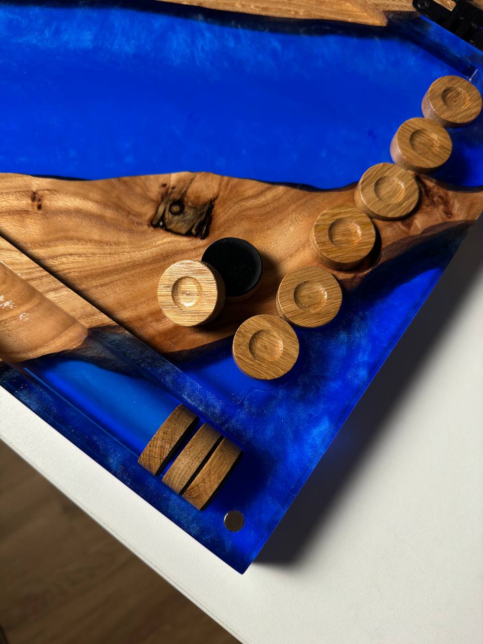 Backgammon in blue with mother-of-pearl - Granadas.store