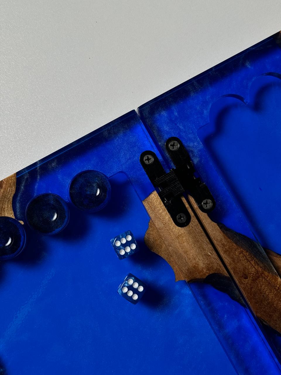 Backgammon in blue with mother-of-pearl - Granadas.store