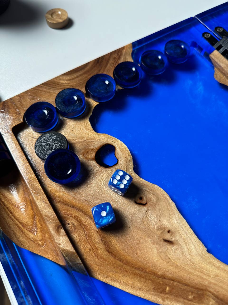 Backgammon in blue with mother-of-pearl - Granadas.store