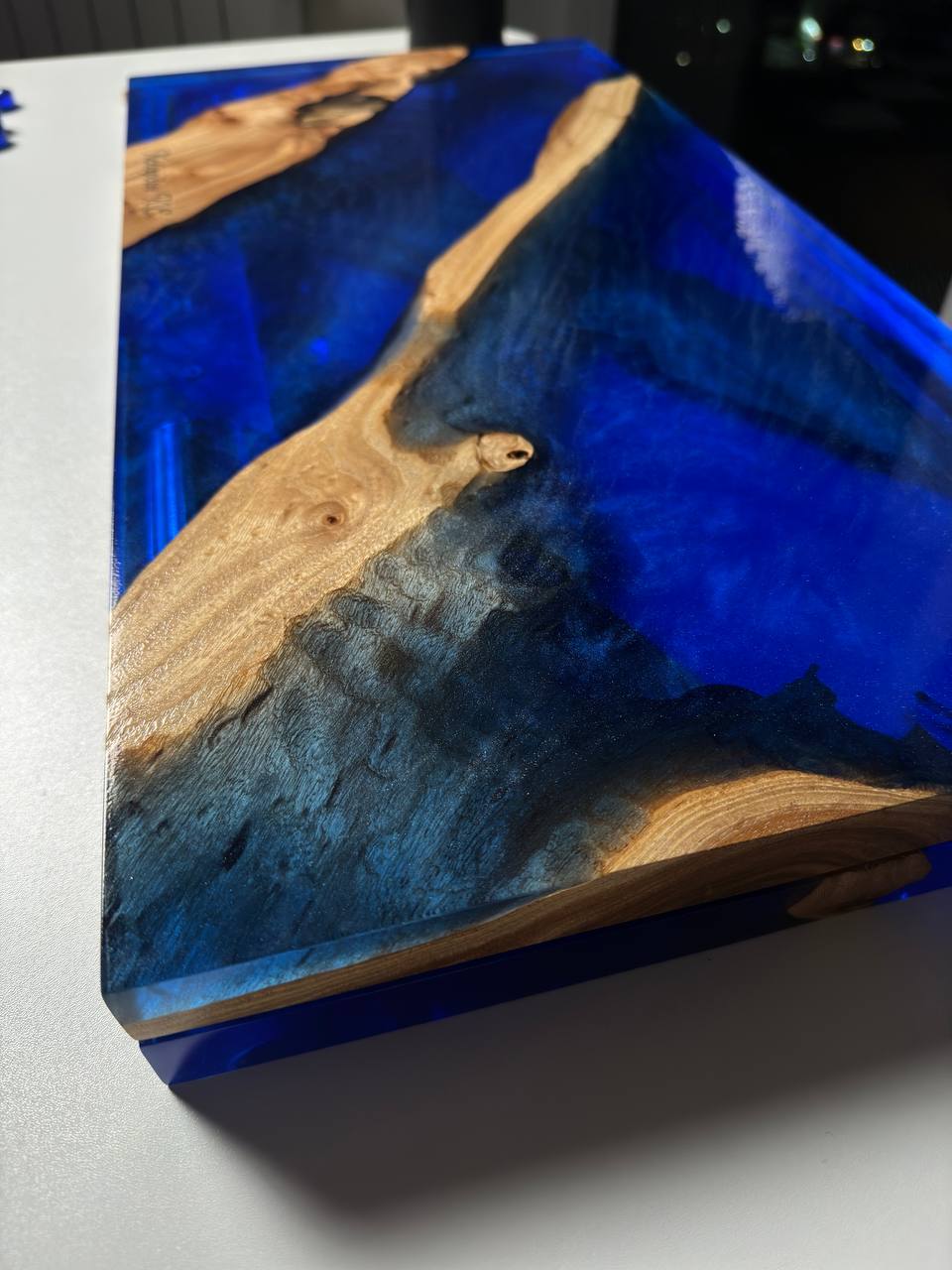 Backgammon in blue with mother-of-pearl - Granadas.store