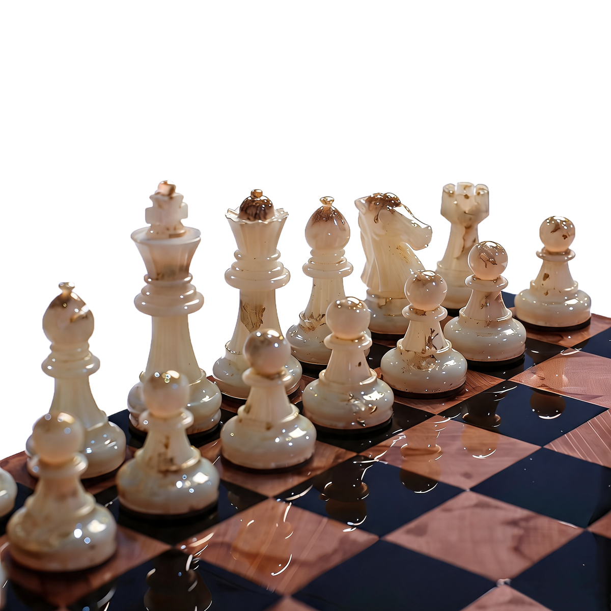 Emerald Elegance Handmade Chess Set | Green Wood & Epoxy Resin Granadas.store