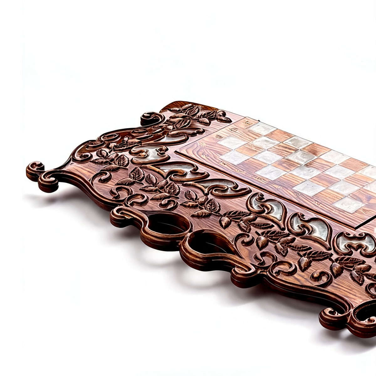 Ornate Carved Wooden Chess Set Granadas.store