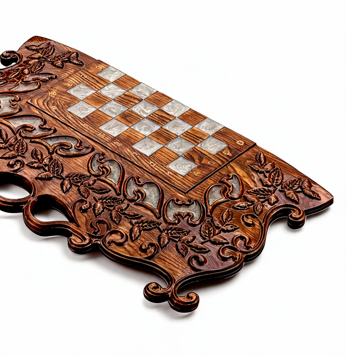 Ornate Carved Wooden Chess Set Granadas.store