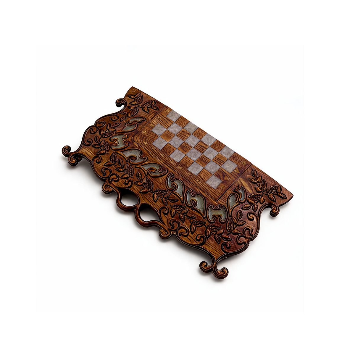 Ornate Carved Wooden Chess Set Granadas.store