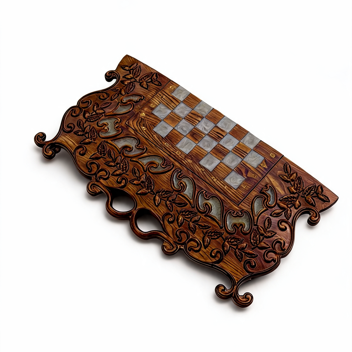 Ornate Carved Wooden Chess Set Granadas.store