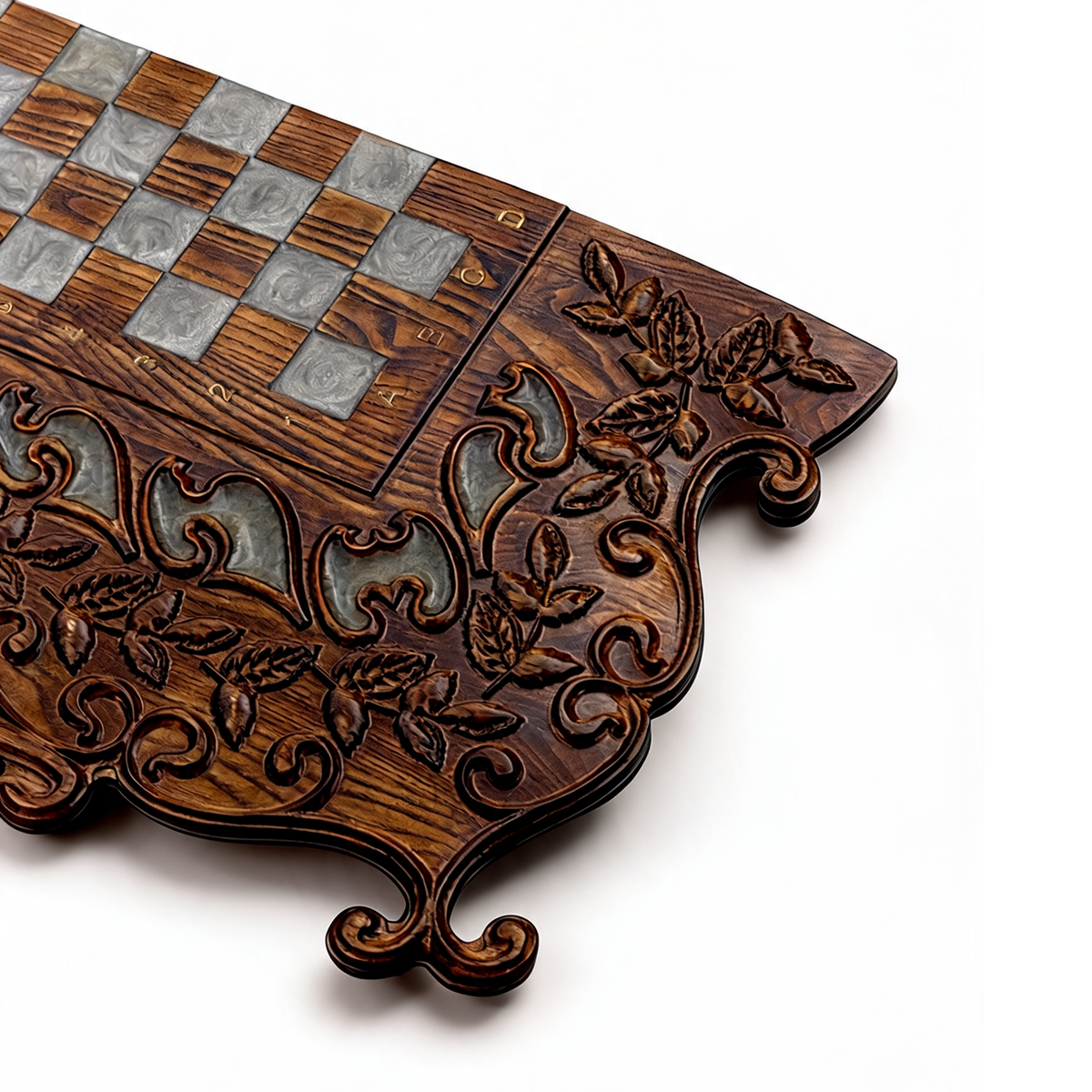 Ornate Carved Wooden Chess Set Granadas.store