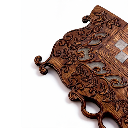Ornate Carved Wooden Chess Set Granadas.store