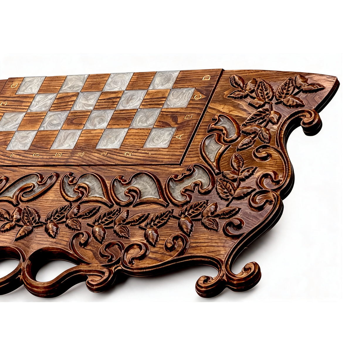 Ornate Carved Wooden Chess Set Granadas.store