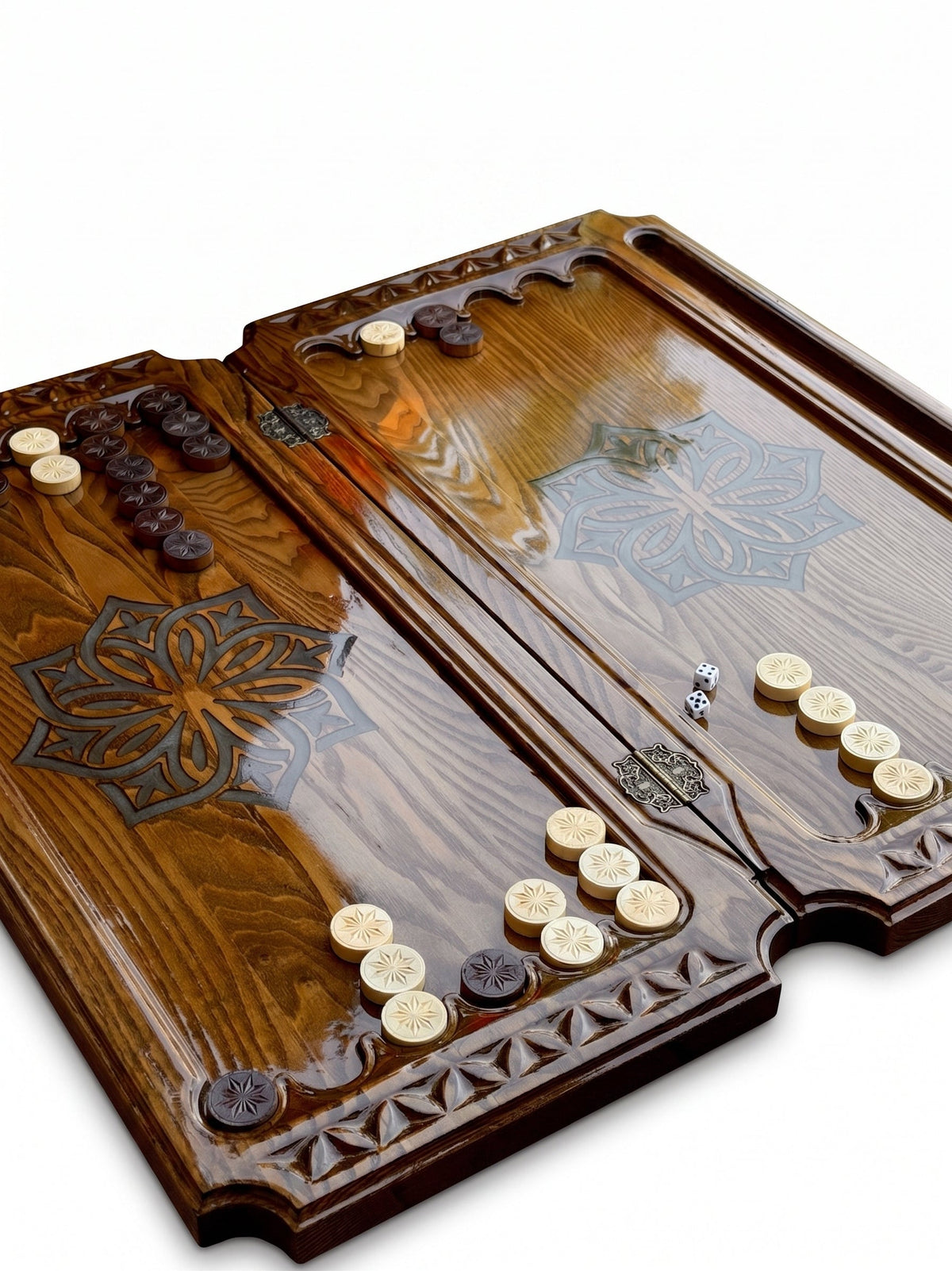 Ararat Heritage Handmade Backgammon Set | Carved Wood & Epoxy Resin Granadas.store