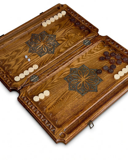 Ararat Heritage Handmade Backgammon Set | Carved Wood & Epoxy Resin Granadas.store